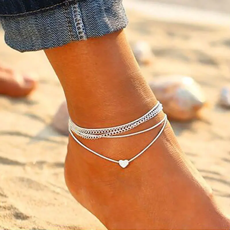 
2021 Fashion Hot Selling Sole Gold Anklet Designs Women Metal Alloy Mu Ping A-3 Buddhism Geometry Silver Plated 43+7cm CN;ZHE 