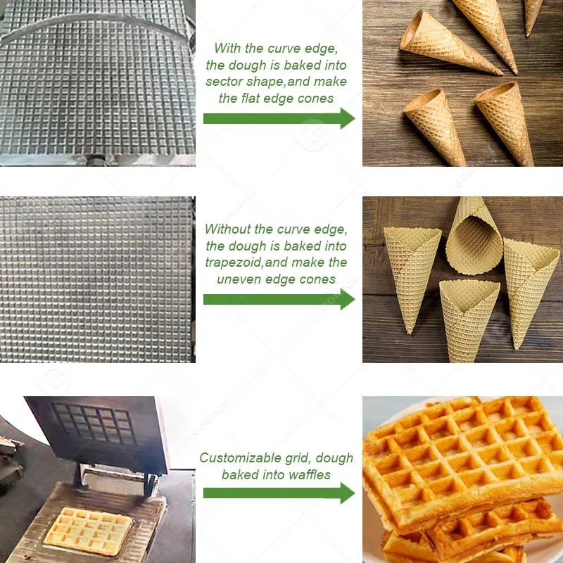 Edible Tea Cup Commercial Stroopwafel Icecream Wafer Egg Roll Rolled Sugar Waffle Ice Cream Cone Maker Make Machine