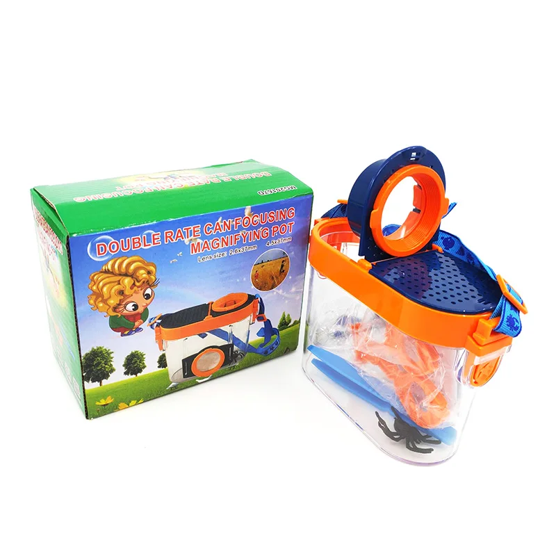 Kids Fitness Sports Adventure Toy Bug Catcher Viewer Insect Magnifier Tweezer Backyard Exploration Latex Resistance Band Bag