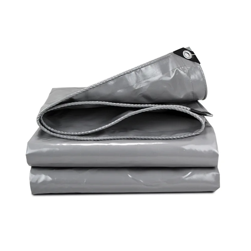 PVC Tarpaulin Waterproof Custom Logo Fireproof  Heavy Duty Solid Color PVC Vinyl Tarp Tarpaulin With Eyelet Grommet