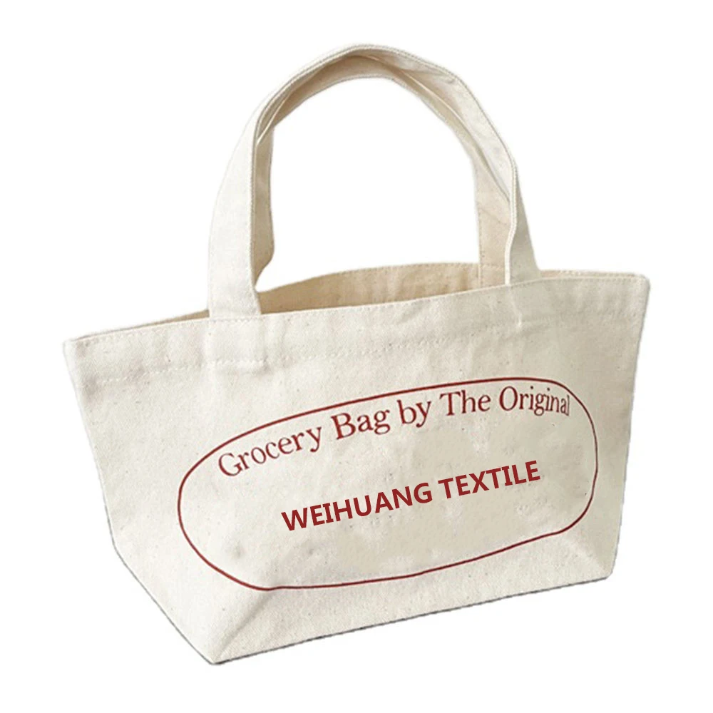 Custom Printing Small Cotton Bag Kid Daily Use Handbag Office Lunch Bag Women Mini Tote Canvas Handbag