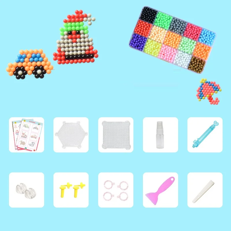 Образовательные художественные игрушки, бусины для распыления воды, Детские креативные пластиковые бусины для самостоятельного творчества с водяным предохранителем для подарка