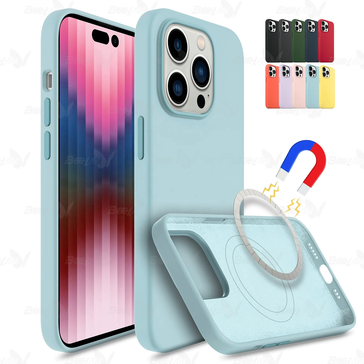 For iPhone 11 12 13 14 Pro Max Case Liquid Silicone Gel Rubber Phone Cover Soft Microfiber Cloth Lining Cushion Back Cover Cases
