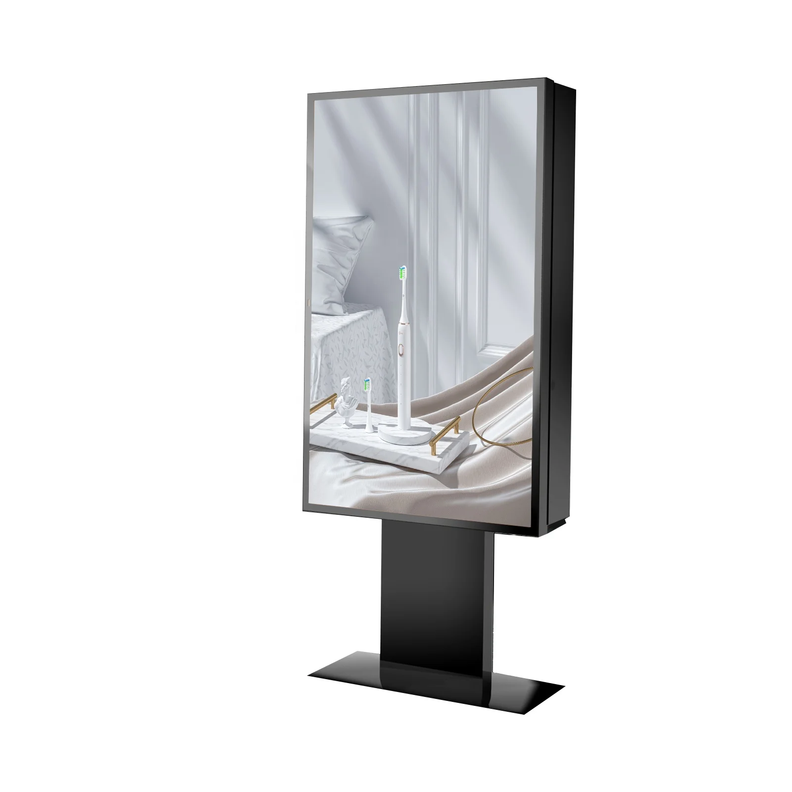 Outdoor LCD Vertical Floor Standing Totem Touch Screen Digital Menu Table Order Display Charger Power Bank for KFC Menu Board
