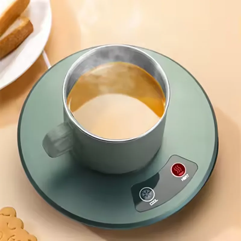 2 in 1 Quick Cooling and Heating Smart Coaster With Mug Electric USB Cup Warmer Cooler for Coffee Milk Drinking