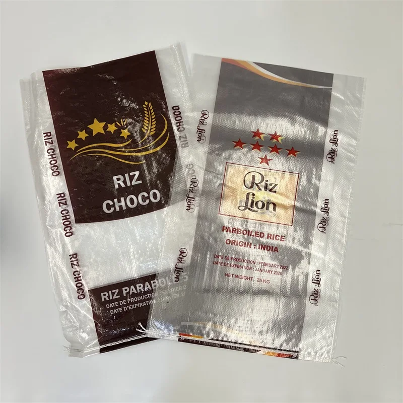 25kg 50kg rice pp woven bag transparent white bopp maize flour sack bags