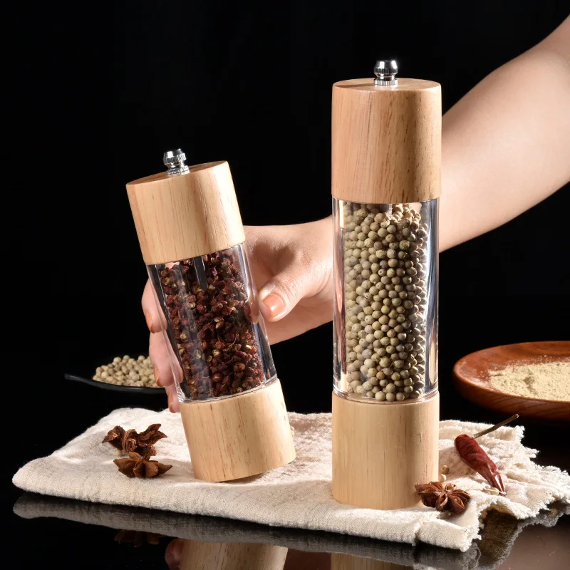 Kitchen Gadgets Pepper Mills Grinder Set Spice Glass Pepper Grinder Salt and Pepper Mills