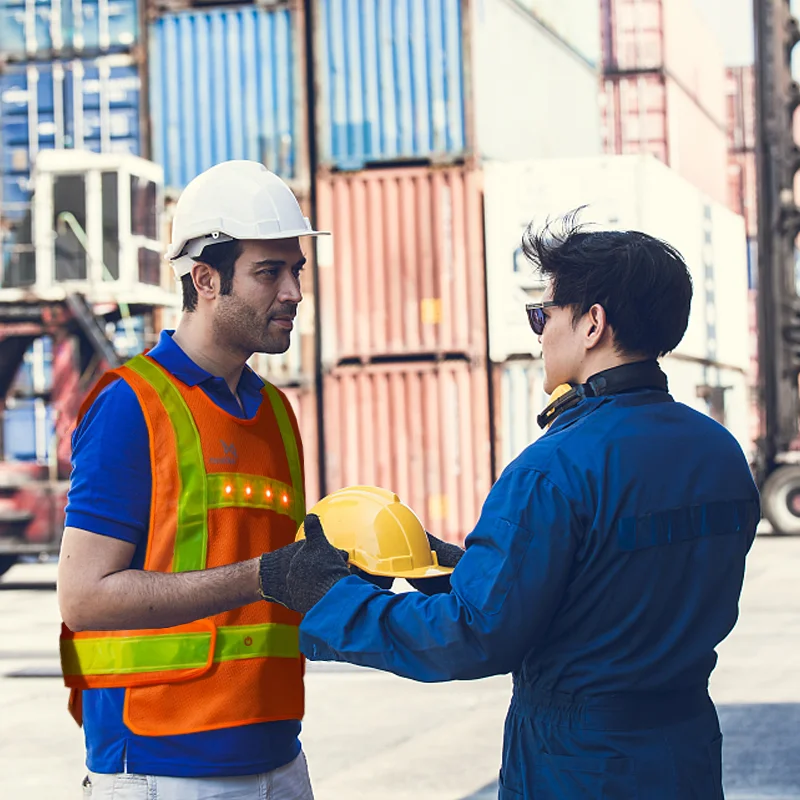 China Factory Hi Vis Reflective Safety Construction Vest Led Flashing Traffic Warning Breathable Clothing For Night Worker