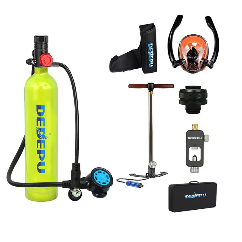 DEDEPU Scuba Diving Equipment Snorkel Mask Diving Gear for Diver Mini Rir Tank Cylinder Underwater Breathing Device 1L