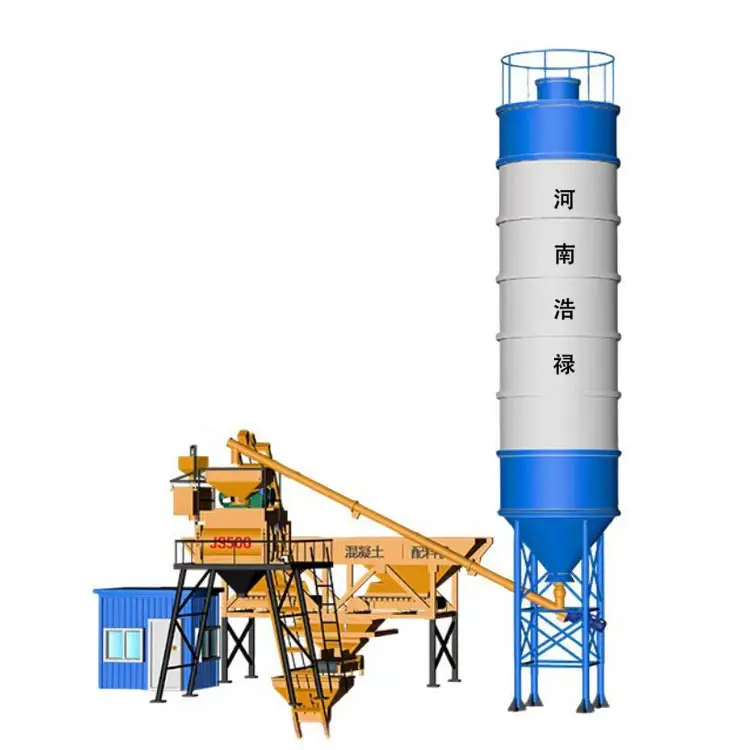 Stationary Hzs25 concrete batch plant Mini cement mixing station 25m3/h ready-mixed concrete mixer plant Made in China