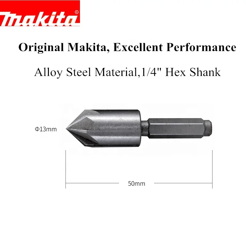 Оригинальное сверло Makita из быстрорежущей стали меди алюминия с шестигранным хвостовиком для снятия фаски отверстий отличная производительность