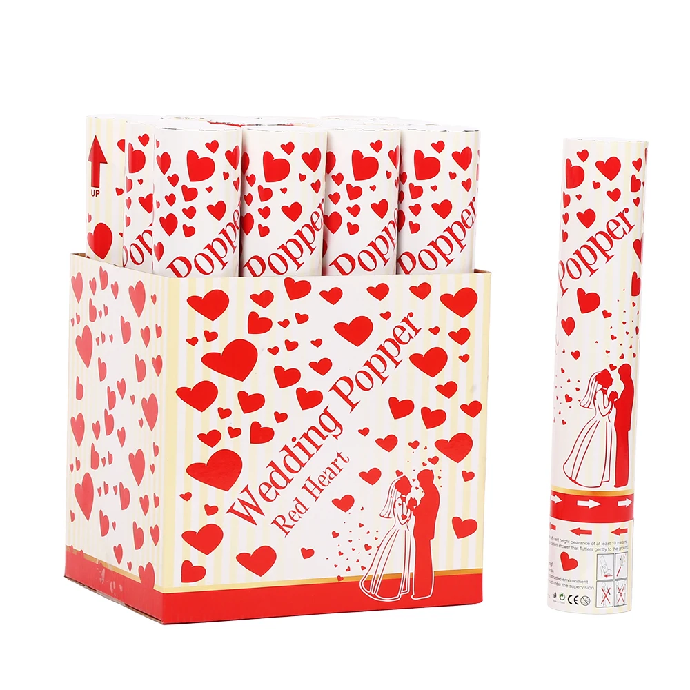 Конфетти-пушка в виде красного сердца, товары для вечеринок для свадебного украшения, День святого Валентина