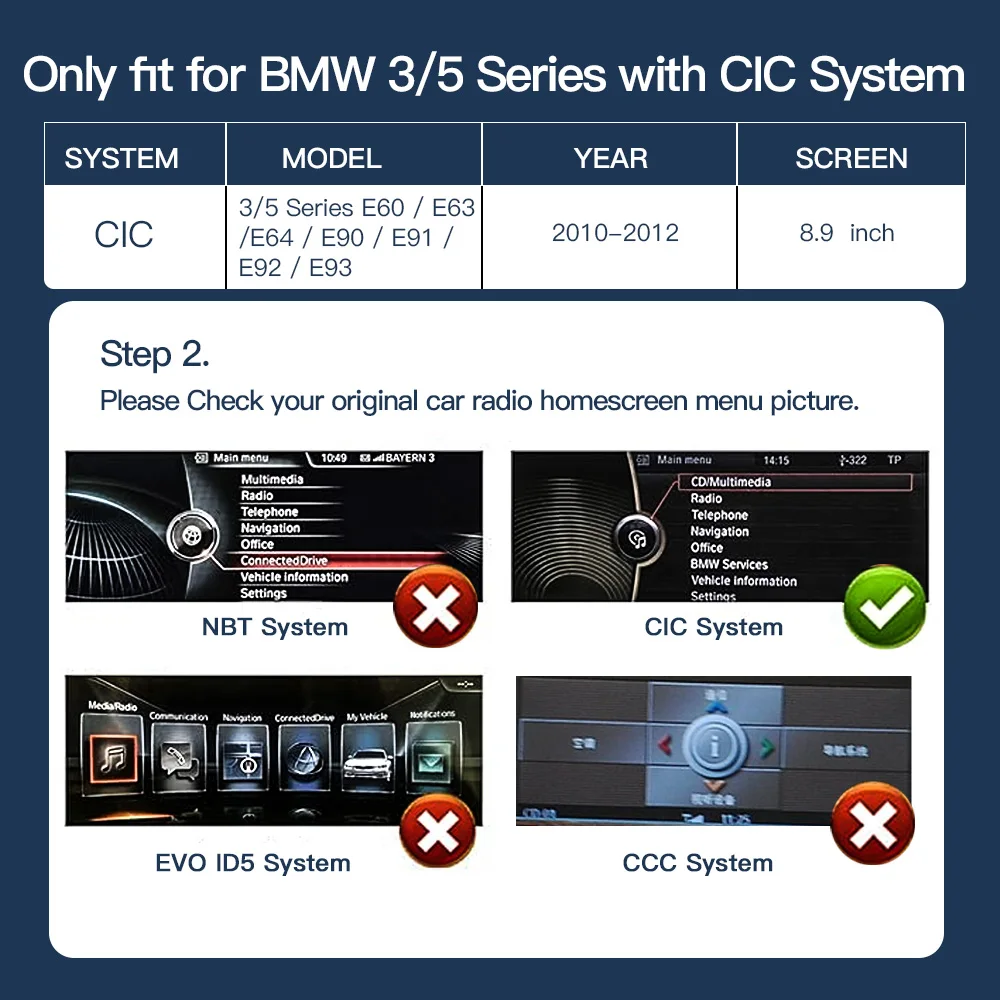 Беспроводной CarPlay для BMW CIC системы 1 2 3 4 5 7 серии X1 X3 X4 X5 X6 E81 E82 E90 E93 F10 F07 GT F01 F02 E84 E70 E71 F25 F26