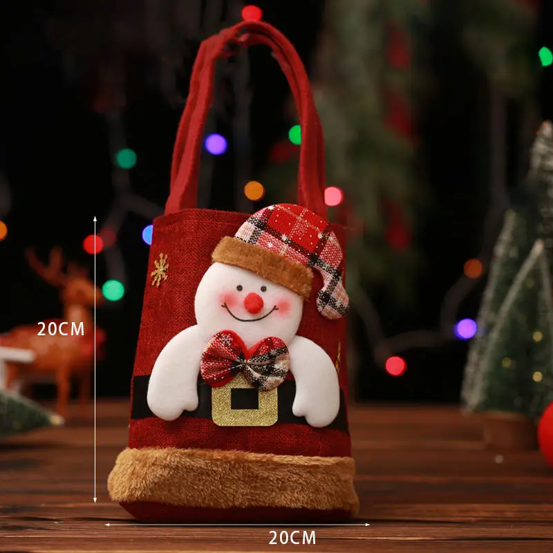 Christmas Decorations Santa Claus Snowman Fawn Gift Bag  Candy Bag Christmas Tote Bag Christmas New Year Handbag
