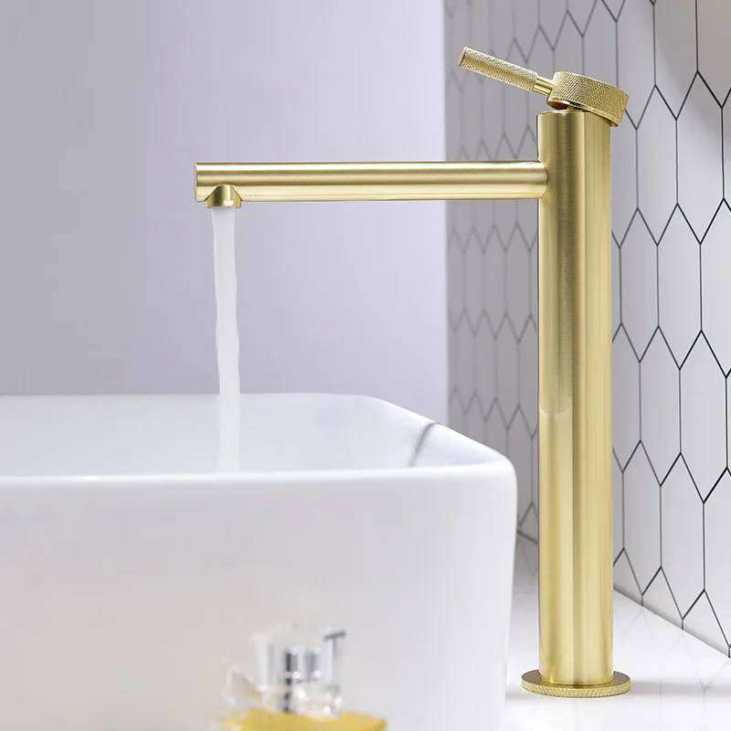2024 Deck Mounted single handle brass chrome basin faucet bathroom hotel villa wash basin faucet