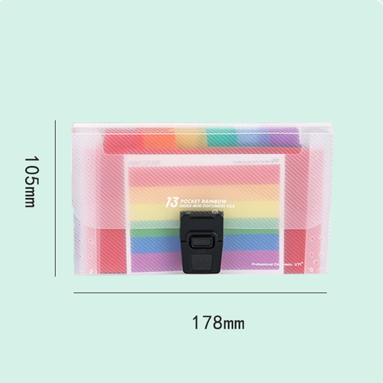 A6 Mini Accordion File Organizer with 13 Pocket Coupon Organizer Folder  Expanding File Folder 12 Labels Index holder