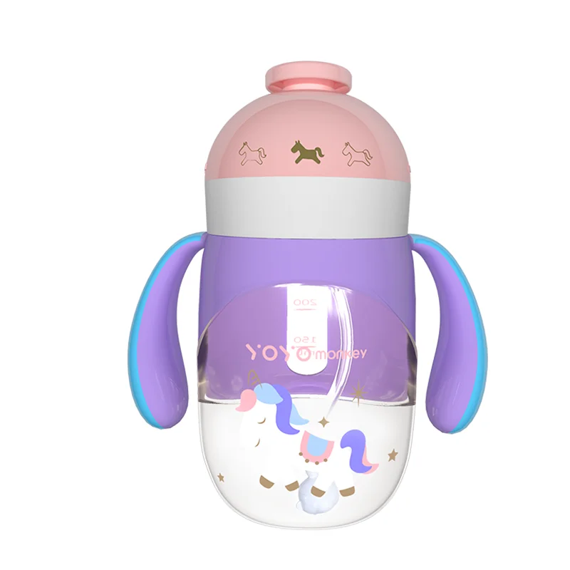 Factory wholesale BPA Free Plastic PPSU  Twist N Sip  straw sippy cup toddler cup with handle  8 oz / 240ML