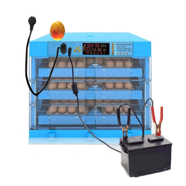 Fully Auto 98% Hatching Rate 48 64 Eggs Automatic Poultry Chicken Egg Incubator