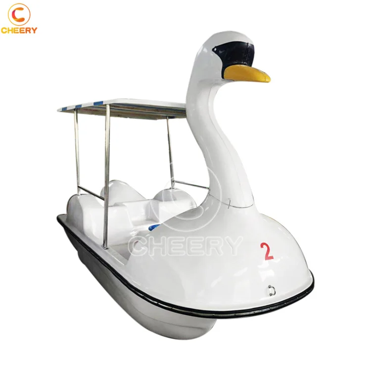 Water amusement park equipment swan pedal boat white goose water electrical foot pedal boats fiberglass swan boat