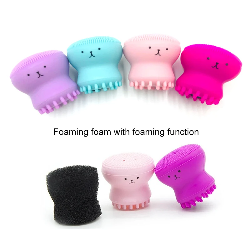 
Cute Octopus Shape Facial Massage Brush Mini Professional Pore Cleaner Exfoliator Facial Cleansing Brush 