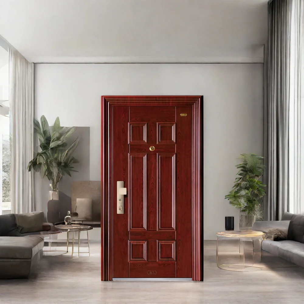 Modern Chinese Style Security Steel Door Factory Wholesale Stainless Steel Exterior Entry Hotel Main Door Manual Opening Method