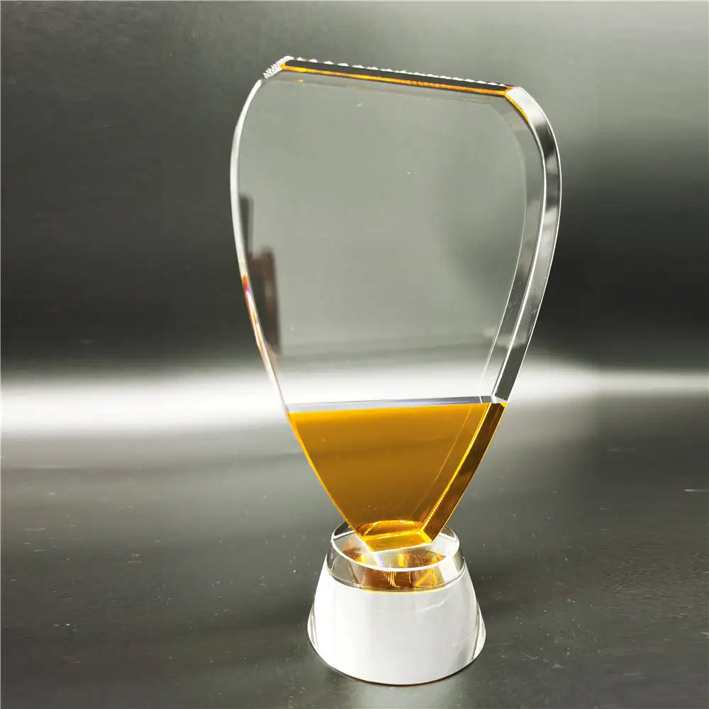 Customized 3d Carved Circular Blank Glass K9 Crystal Trophy Transparent Crystal Plaque By The Manufacturer
