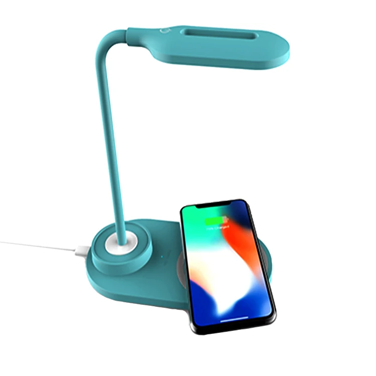  Светодиодная настольная лампа с беспроводным зарядным устройством для iPhone Samsung регулируемая яркость сенсорное управление