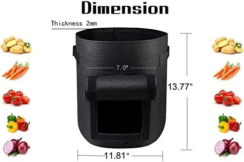 Hengze Eco-friendly  Non-Woven Fabric Seed Potato Vegetable Fruits Nursery Plants Grow Bags