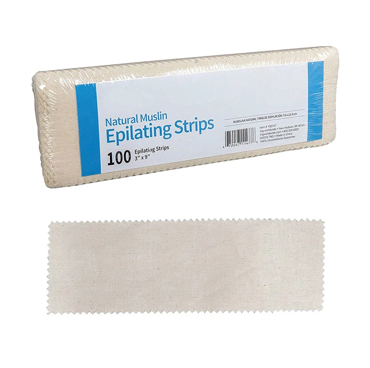  custom depilatory cotton fabric wax strips disposable non woven muslin unbleached waxing