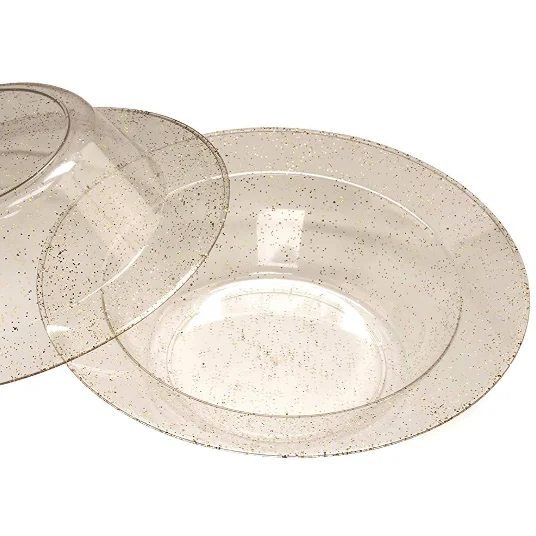 Disposable Plastic Glitter Round Ps Bowls for Party and Restaurant