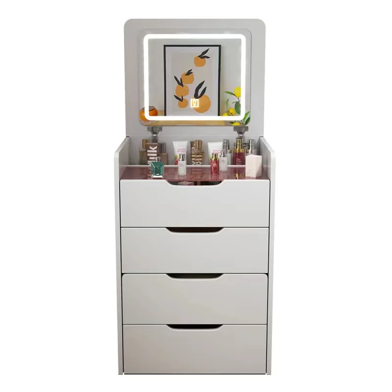 Dressing table modern simple multi-functional flip top super small mirror storage cabinet makeup table