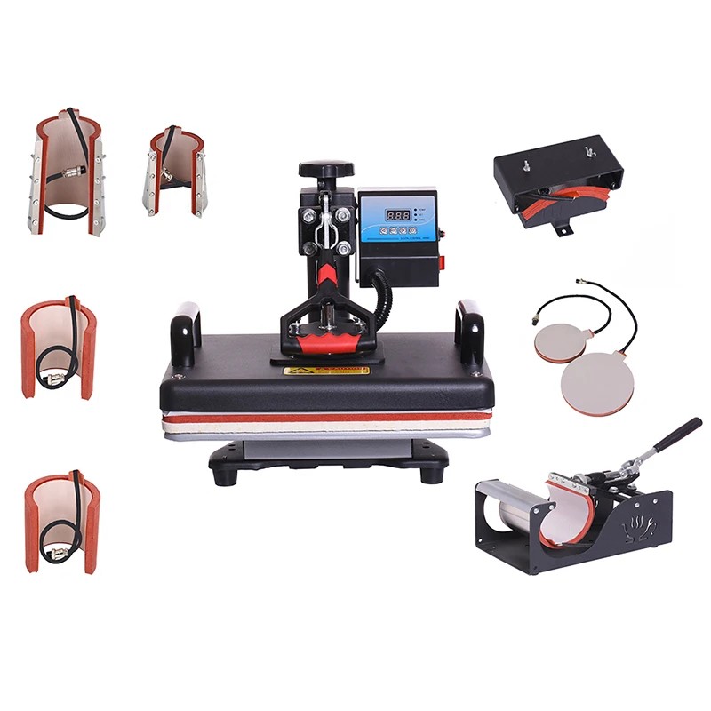 Комбинированный Многофункциональный термопресс футболка печати под давлением и температурой 8 в 1