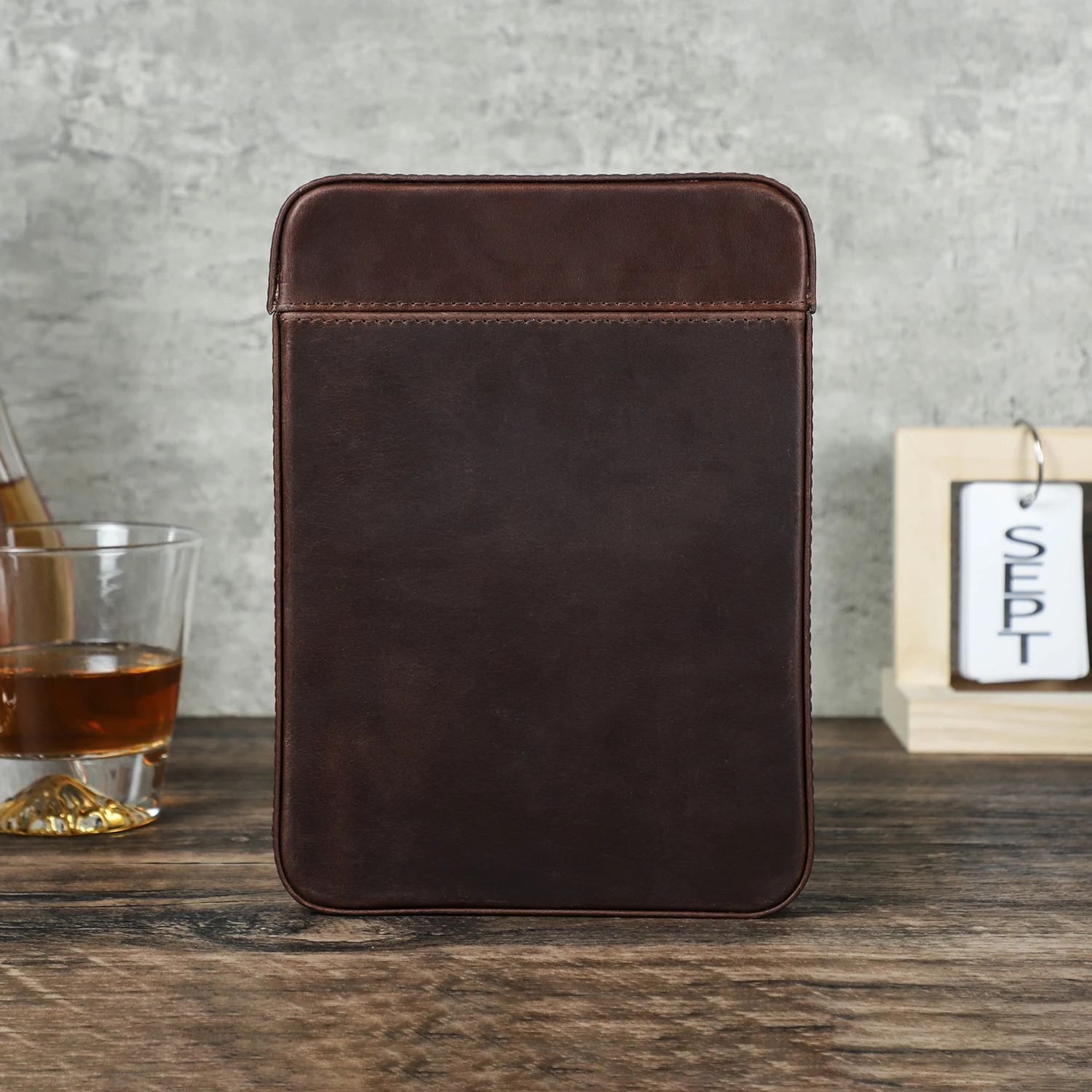 Custom Portable Cigar Case 6 Slot Travel Leather Vintage Cigar Humidor Holder Box Embossed Logo