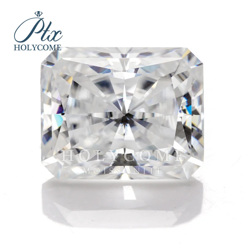 Holycome  Radiant Cut Loose Gemstones Crushed Ice Cut Moissanite  Natural Color GRA Wholesale free fire diamonds loose gemstones