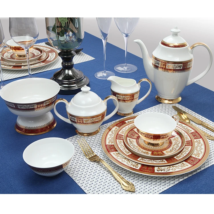 Jingdezhen HORECA в европейском стиле китайская посуда из косточек роскошный фарфоровый обеденный набор для высококлассных отелей
