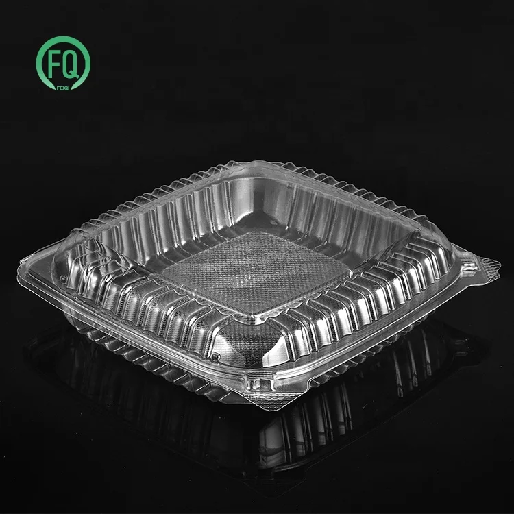 Manufacture Transparent Blister Fruit Box Packaging Clamshell BOPS Disposable Plastic Fast Food Takeaway Container