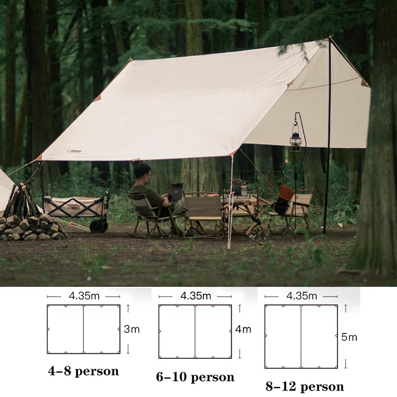 
Hot Sale 8-12 Person Outdoor Camping Waterproof sunshade tent 5mx4.35m Ultralight Garden Canopy Sunshade beach tent sun shelter 