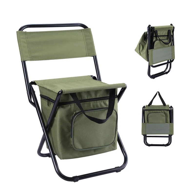 Valuable outdoor sport events insulated bag picnic backrest stool portable camping backpack beach chair with cooler