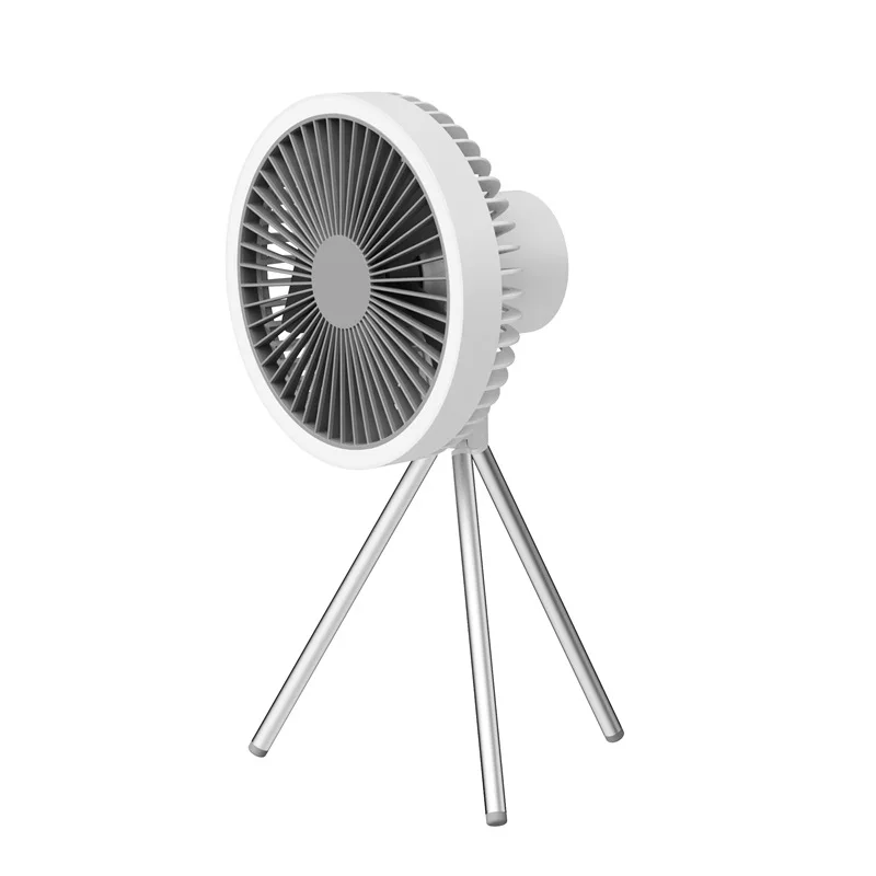 New Lighting Outdoor Camping USB Timing Desktop Home Tripod Portable Fan Table Air Cooling Fan Abs,plastic 2V 4W 1pcs White/gray