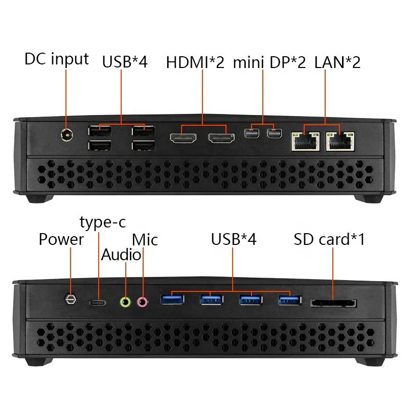 8th Gen i7-8809G Processor with Radeon RX Vega M GH graphics Gaming Mini PC Desktop Computer all-in-one PC 2 LAN HD DP 4 Display