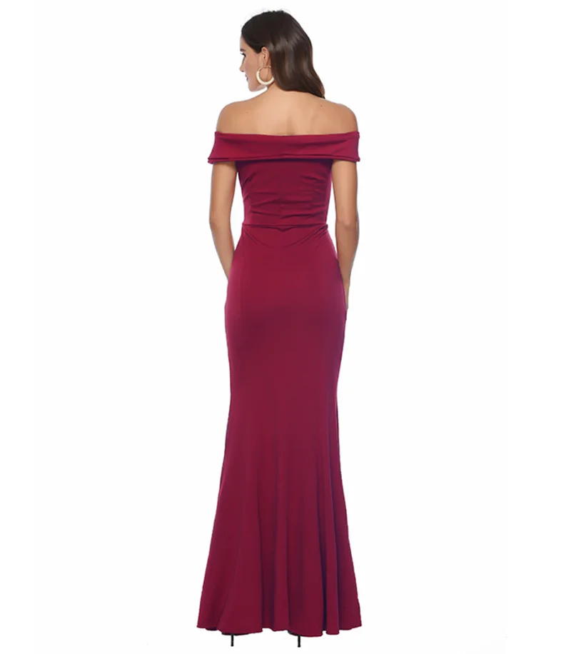 2023 High Quality New European and American V-neck slash dress evening dress wedding dress for women