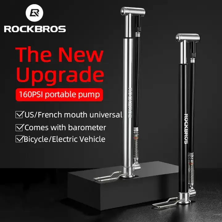 ROCKBROS  Electric mini  Foot Pump Inflator High Pressure   Bicycle  Hand Tire Pump AV/FV Portable MTB Road Bike Air Pump