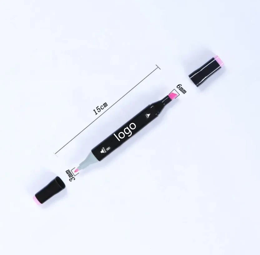 High Durability Permanent Marker Pen Fine And Brush Double Head Professional Painting Watercolor Dual Tip Pens