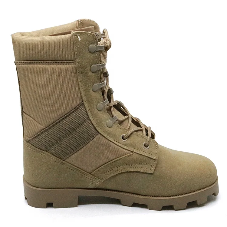 
Suede leather abrasion resistant rubber sole anti slip cemented desert army boots 