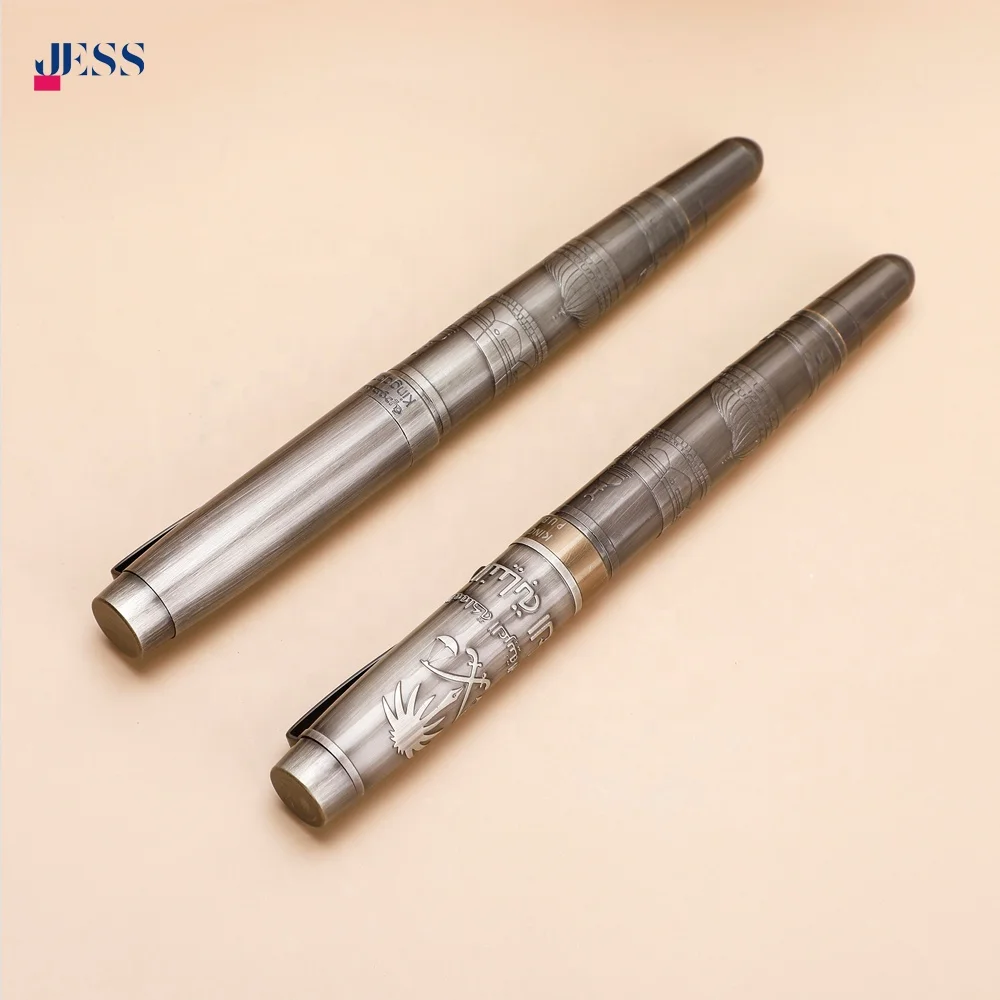 Body Painting Bronzed Silver Pen Gift Solid Copper Pen Business Metal Roller Pen with Embossed Logo