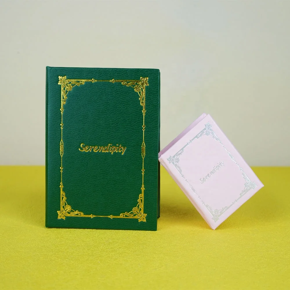 Коробка для печати Маленькая книга стиль Жесткая бумага картон Подарочное ожерелье кольцо ювелирные изделия упаковочная коробка с логотипом
