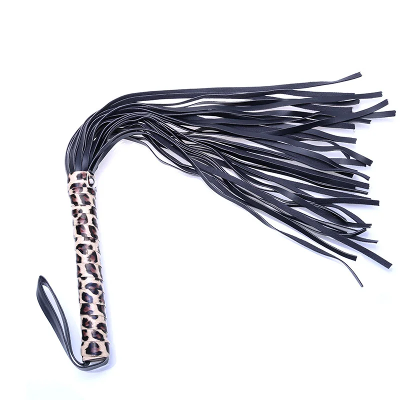Leopard Print BDSM Small Leather Whip Adult Sex Toy Bondage Whip Show Props Scattered Whip Hook Couple Sex Toy