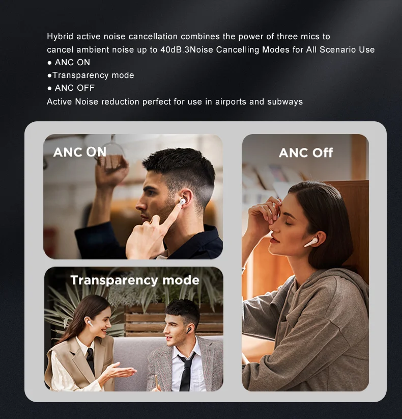 Customized Handsfree Mini 3Eq Anc Enc Earphone Wireless Hifi Sound Dual Device Smart Connection Waterproof Gaming Tws Earbuds