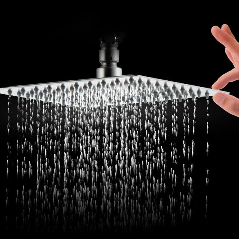 Stainless Steel Wall-Mounted Single Handle Bathroom Faucet With Square Nozzle Portable Shower Rod Bathroom Shower Faucet Set