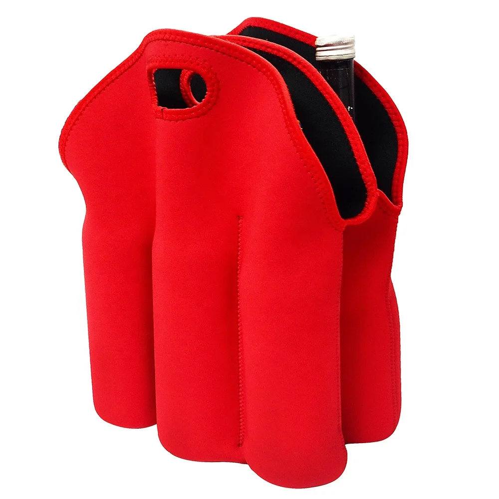 Promotional gift 6 Pack red wine bottle Cooler Tote Bag Extra Thick Neoprene Beer Bottle/Can/Beverage Carrier